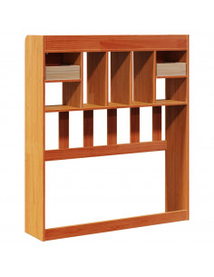 Testiera con Ripiani Marrone Cera 75 cm in Legno di Pino