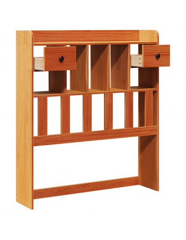 Testiera con Ripiani Marrone Cera 75 cm in Legno di Pino