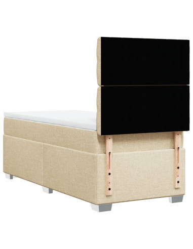 Giroletto a Molle con Materasso Crema 90x190 cm in Tessuto