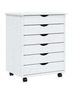 Armadietto Rotante con Cassetti MOSS Bianco Legno Massello Pino 2