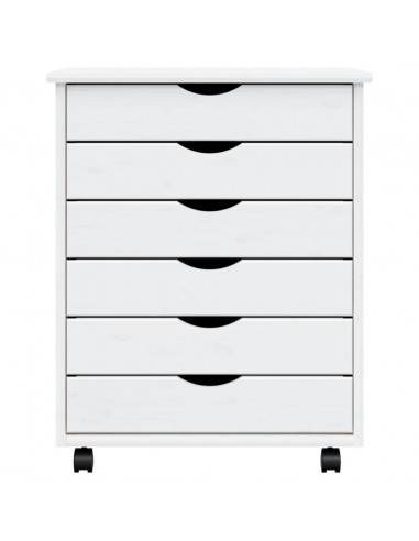 Armadietto Rotante con Cassetti MOSS Bianco Legno Massello Pino