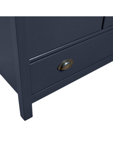 Armadio a 3 Ante Hill Grigio 127x50x170 cm in Legno di Pino