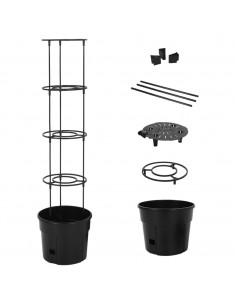 Vaso a Torre per Pomodori Antracite Ø29,5x115 cm Polipropilene 2