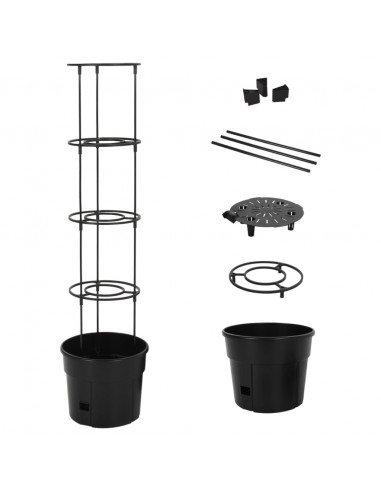 Vaso a Torre per Pomodori Antracite Ø29,5x115 cm Polipropilene