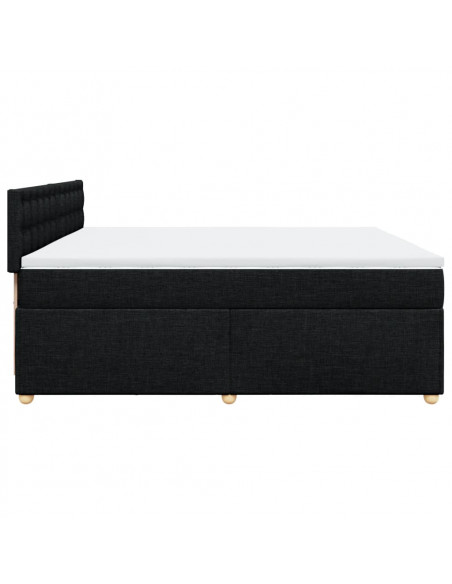 Giroletto a Molle con Materasso Nero 200x200 cm in Tessuto