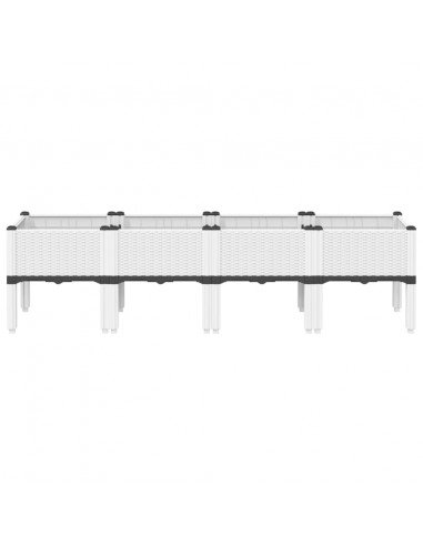 Fioriera da Giardino con Gambe Bianco 160x40x42 cm in PP