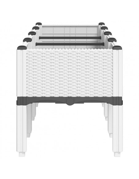 Fioriera da Giardino con Gambe Bianco 160x40x42 cm in PP