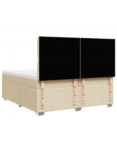 Giroletto a Molle con Materasso Crema 200x200 cm in Tessuto