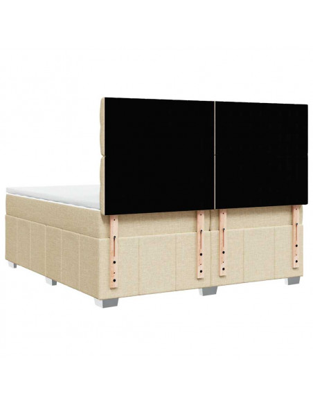 Giroletto a Molle con Materasso Crema 200x200 cm in Tessuto