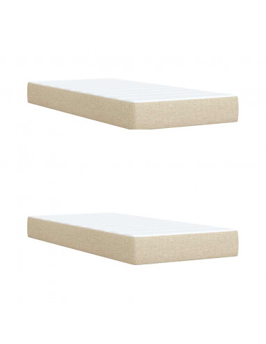 Giroletto a Molle con Materasso Crema 200x200 cm in Tessuto