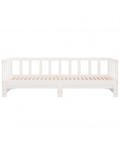 Divano Letto con Letto Estraibile Bianco 80x200cm Massello Pino