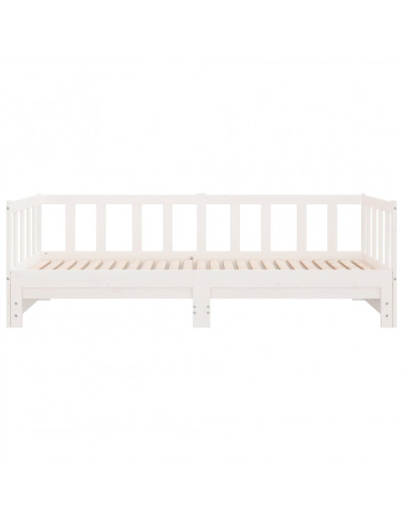 Divano Letto con Letto Estraibile Bianco 80x200cm Massello Pino