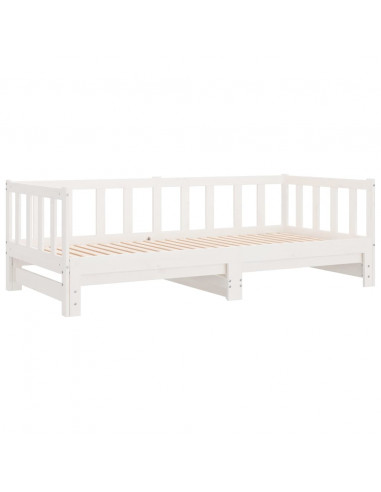 Divano Letto con Letto Estraibile Bianco 80x200cm Massello Pino