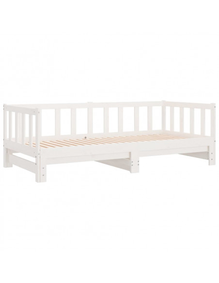 Divano Letto con Letto Estraibile Bianco 80x200cm Massello Pino