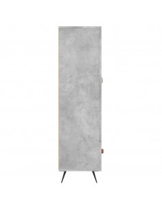 Credenza Grigio Cemento 69,5x31x115 cm in Legno Multistrato 2