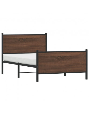 Giroletto Testiera e Pediera Metallo Rovere Marrone 100x190 cm