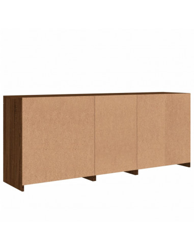 Credenza con Luci LED Rovere Marrone 181,5x37x67 cm