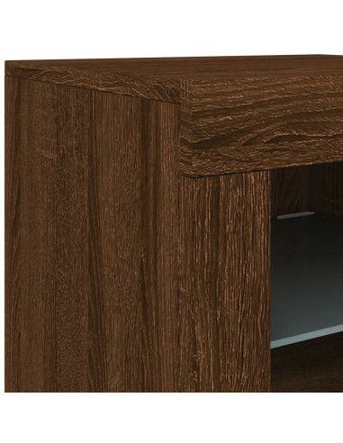 Credenza con Luci LED Rovere Marrone 181,5x37x67 cm