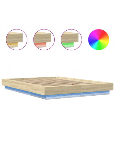 Giroletto Luci LED Rovere Sonoma 135x190 cm Legno Multistrato