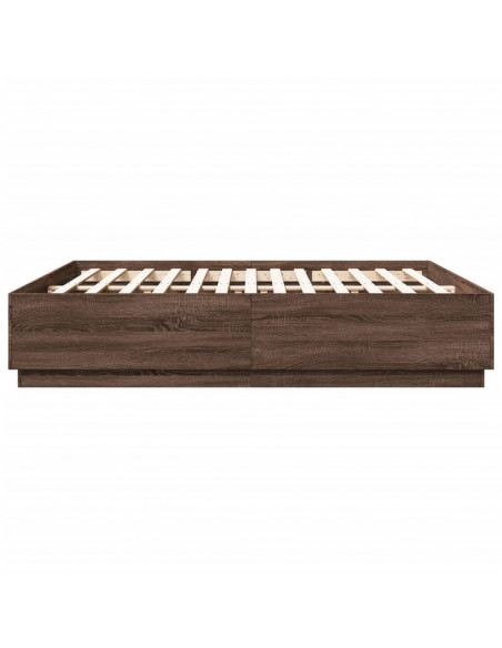 Giroletto Luci LED Rovere Marrone 200x200 cm Legno Multistrato