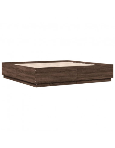 Giroletto Luci LED Rovere Marrone 200x200 cm Legno Multistrato