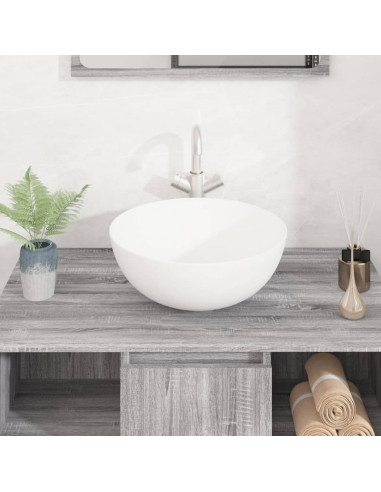 Lavandino Bianco 36x15 cm in Ceramica Rotondo