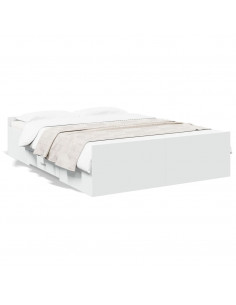 Giroletto con Cassetti Bianco 120x190 cm in Legno Multistrato 2