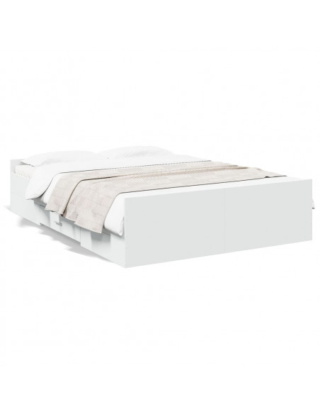 Giroletto con Cassetti Bianco 120x190 cm in Legno Multistrato