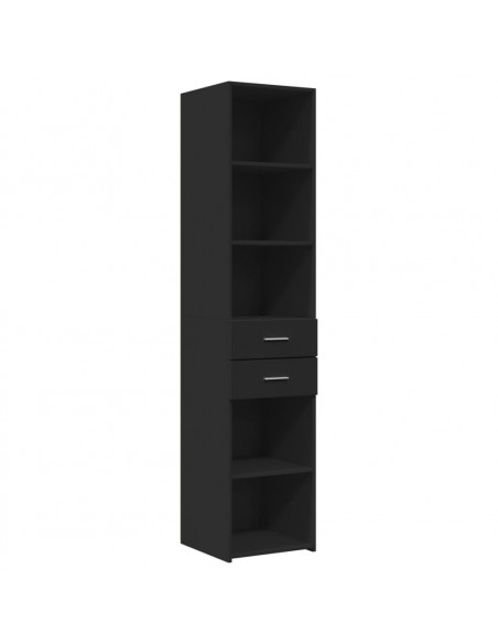 Credenza Nera 40x42,5x185 cm in Legno Multistrato