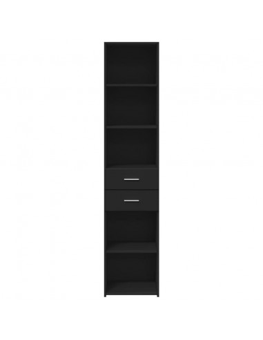 Credenza Nera 40x42,5x185 cm in Legno Multistrato