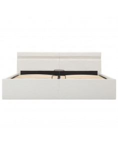 Giroletto Contenitore Idraulico LED Bianco Similpelle 160x200cm 2