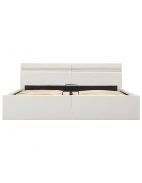 Giroletto Contenitore Idraulico LED Bianco Similpelle 160x200cm