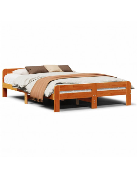 Giroletto senza Materasso Marrone Cera 140x200cm Massello Pino