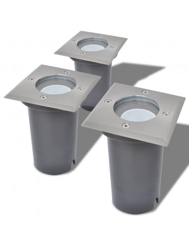 Faretti Carrabili da Esterno a LED 3 pz Quadrati