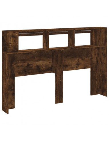 Testiera LED Rovere Fumo 160x18,5x103,5 cm Legno Multistrato