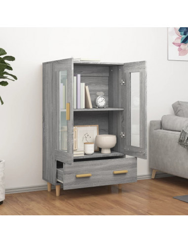Credenza Grigio Sonoma 70x31x115 cm in Legno Multistrato