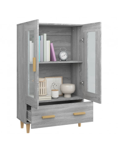 Credenza Grigio Sonoma 70x31x115 cm in Legno Multistrato