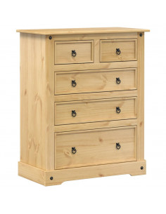 Cassettiera Corona 92x48x114 cm in Legno Massello di Pino 2