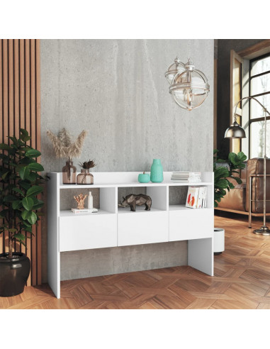 Credenza Bianca 120x30,5x70 cm in Legno Multistrato