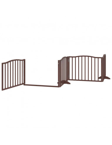 Cancello Cani Porta Pieghevole Marrone 12 Pannelli 960cm Pioppo