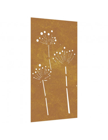 Decorazione Muro da Giardino 105x55 cm Fiore in Acciaio Corten
