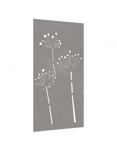 Decorazione Muro da Giardino 105x55 cm Fiore in Acciaio Corten