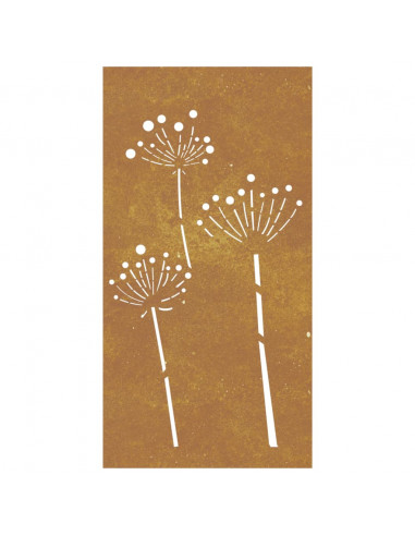 Decorazione Muro da Giardino 105x55 cm Fiore in Acciaio Corten