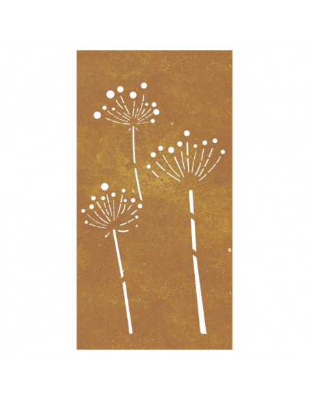 Decorazione Muro da Giardino 105x55 cm Fiore in Acciaio Corten