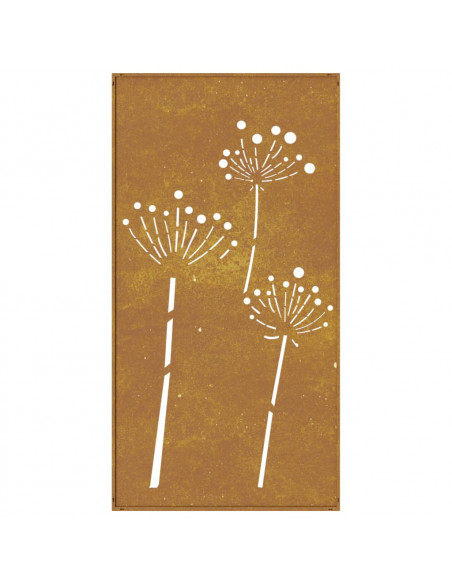 Decorazione Muro da Giardino 105x55 cm Fiore in Acciaio Corten