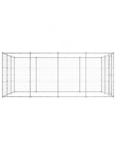 Gabbia per Cani da Esterno in Acciaio Zincato 14,52 m²