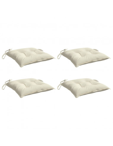 Cuscini per Sedia 4 pz Bianco Crema 50x50x7cm in Tessuto Oxford