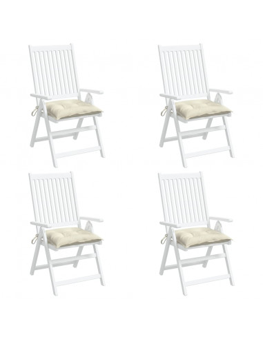 Cuscini per Sedia 4 pz Bianco Crema 50x50x7cm in Tessuto Oxford