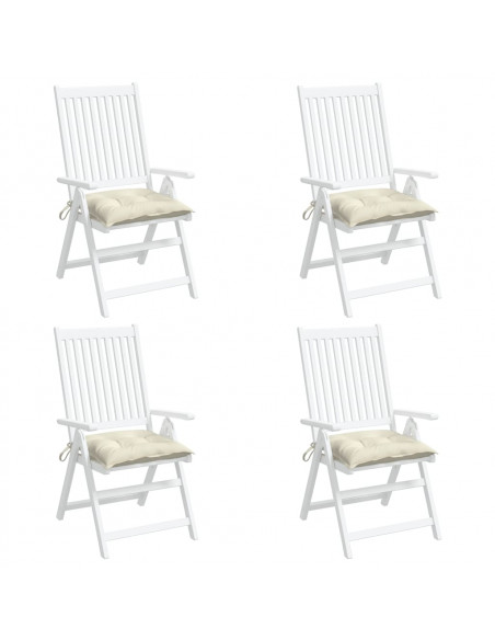 Cuscini per Sedia 4 pz Bianco Crema 50x50x7cm in Tessuto Oxford