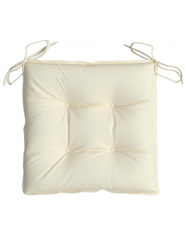 Cuscini per Sedia 4 pz Bianco Crema 50x50x7cm in Tessuto Oxford